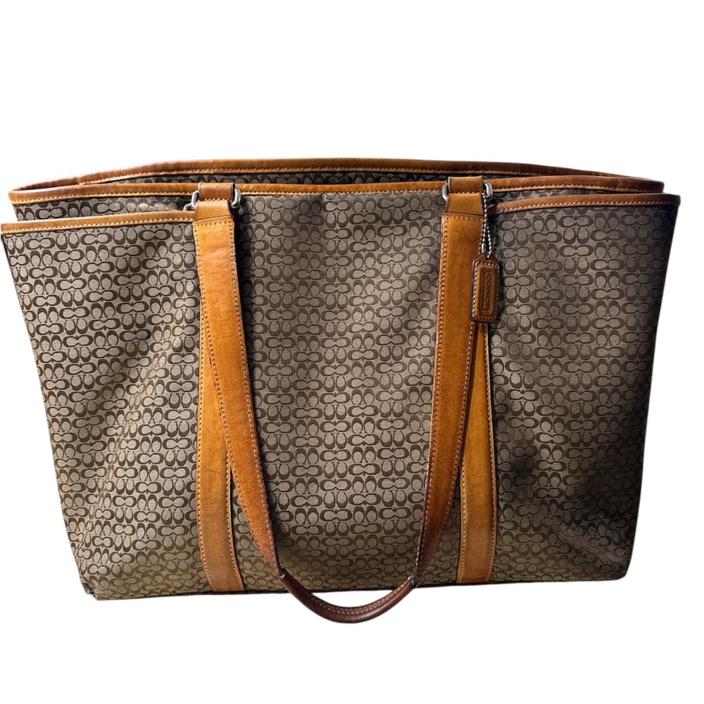 Y2K Coach F77014 Hampton Signature Jacquard Carryall Bag